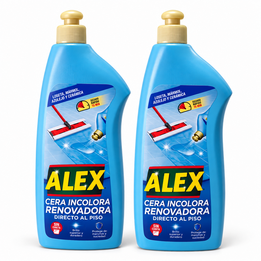 Pack 2 ALEX cera incolora renovadora directa para pisos