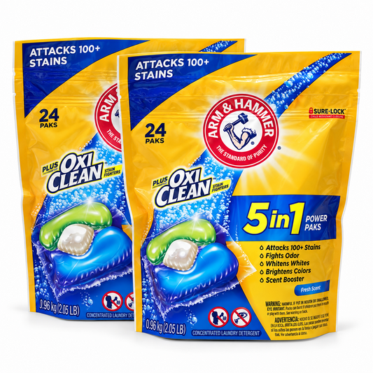 Pack 2 ARM & HAMMER OxiClean 5 en 1 de 24 cápsulas cada uno