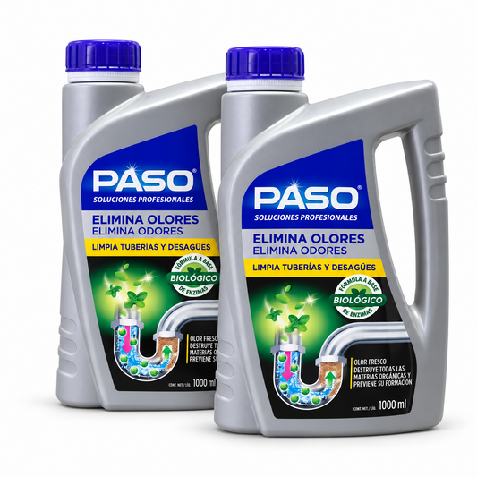 PASO Pack 2 elimina olores para tuberías y desagües de 1 litro