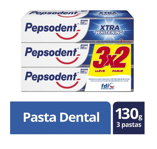 Pasta Dental Pepsodent Xtra Whitening 3 un. 130 g