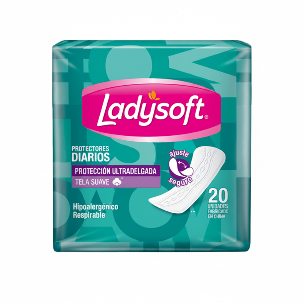 LADYSOFT Protectores Diarios Ultradelgada Tela Suave (20 Unidades)