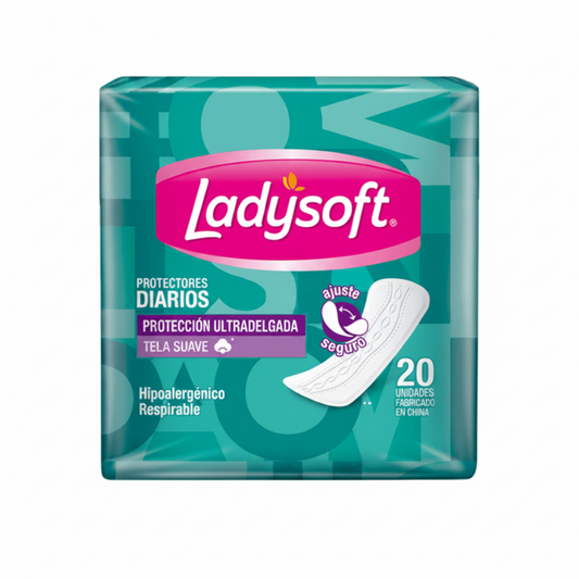 LADYSOFT Protectores Diarios Ultradelgada Tela Suave (20 Unidades)