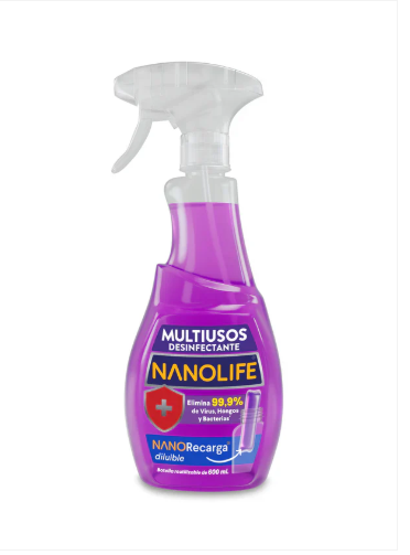 NANOLIFE Limpiador Spray Multiusos Aroma Lavanda 600ml Botella Reutilizable