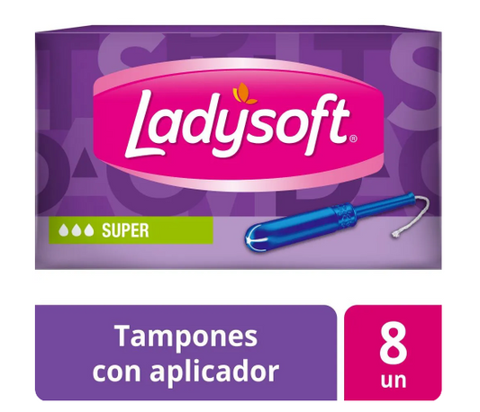 Tampones Ladysoft Flujo Abundante con Aplicador 8 unidades