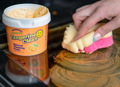 Tangerine Clean Scrub Daddy, Pasta limpiadora multiusos 500 gr, para todo tipo de suciedades difíciles