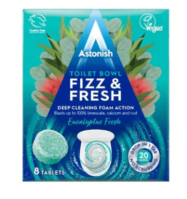 Toilet Bowl Fizz & Fresh Eucalyptus Fresh Astonish 8 unidades