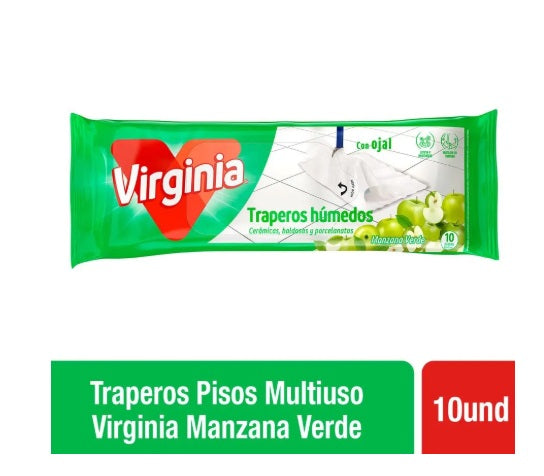 Trapero Húmedo Virginia Multisuperficies Manzana Verde 10 un.